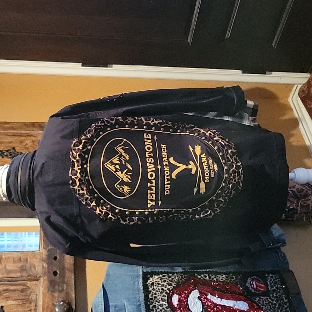 Black Jacket With Yellowstone Dutton Ranch Design - image 1